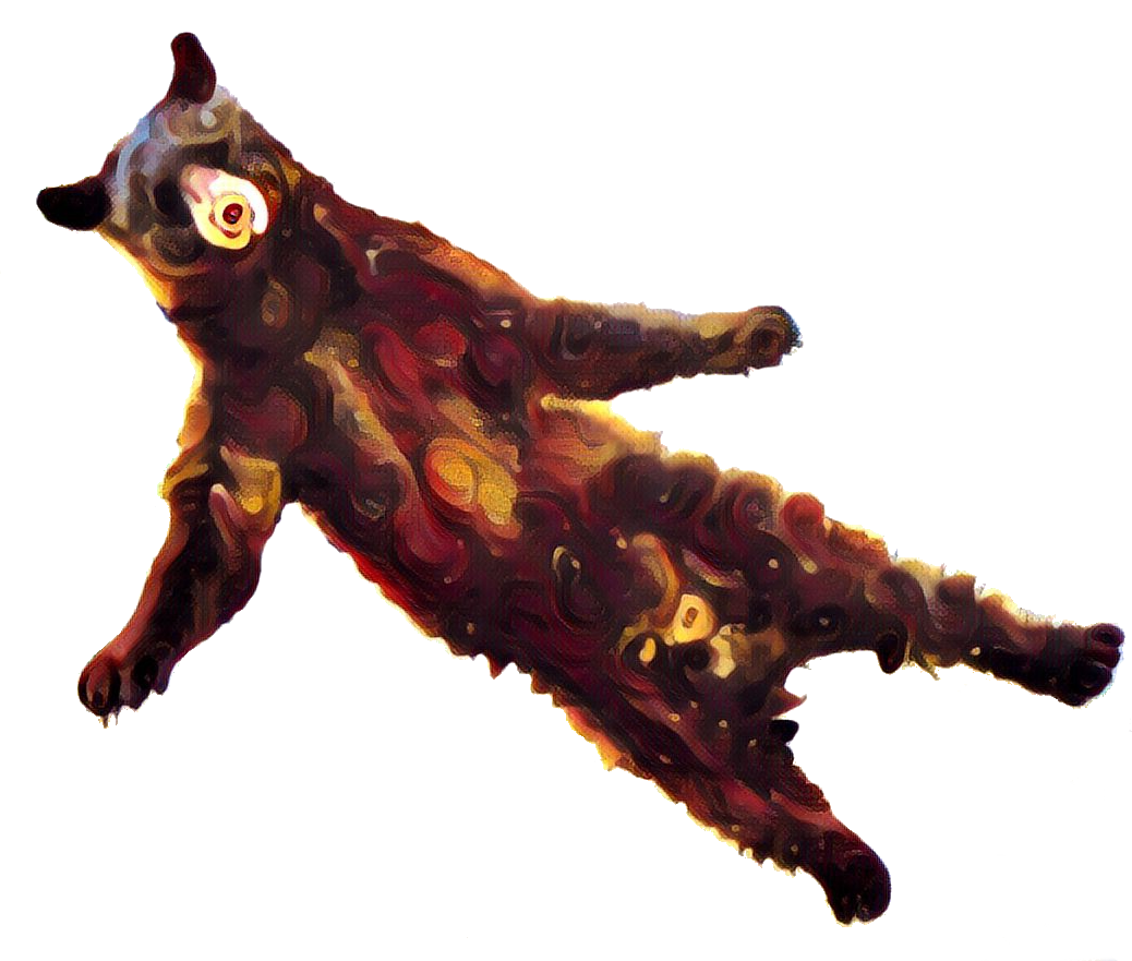 The Bear in the Air logo mascot image of a floating bear