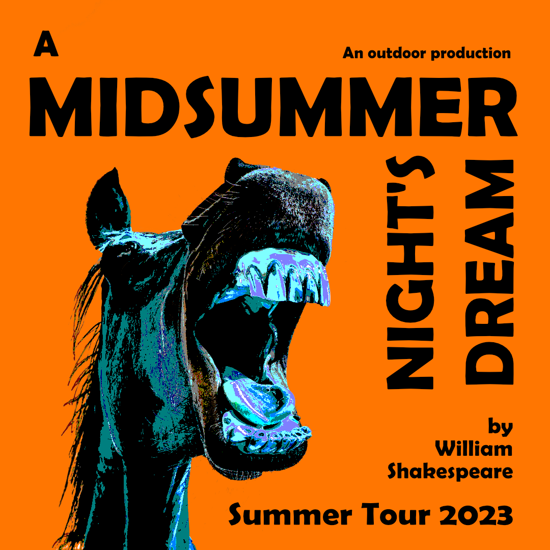 A Midsummer Night's Dream 2023 production poster with a large braying ass